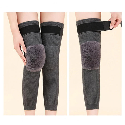 Wool Knee Warmers With Straps